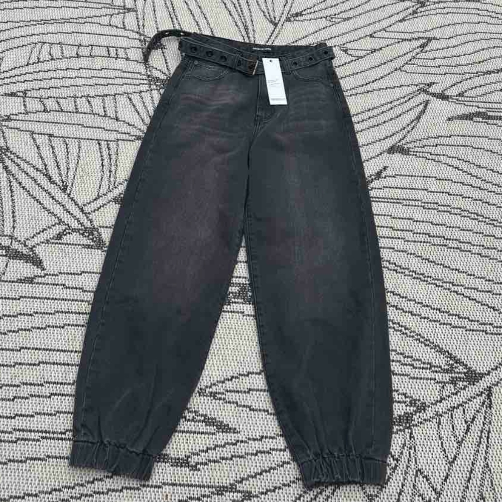 Neon Blonde Black Balloon Paperbag Jeans